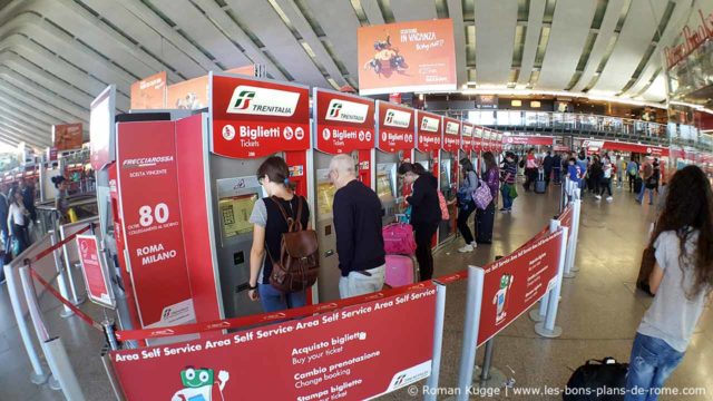 Distributeurs Tickets Train Rome Termini Leonardo Express