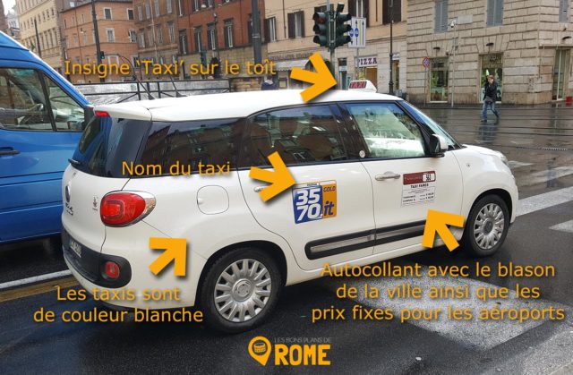 Taxis à Rome - signes distinctifs